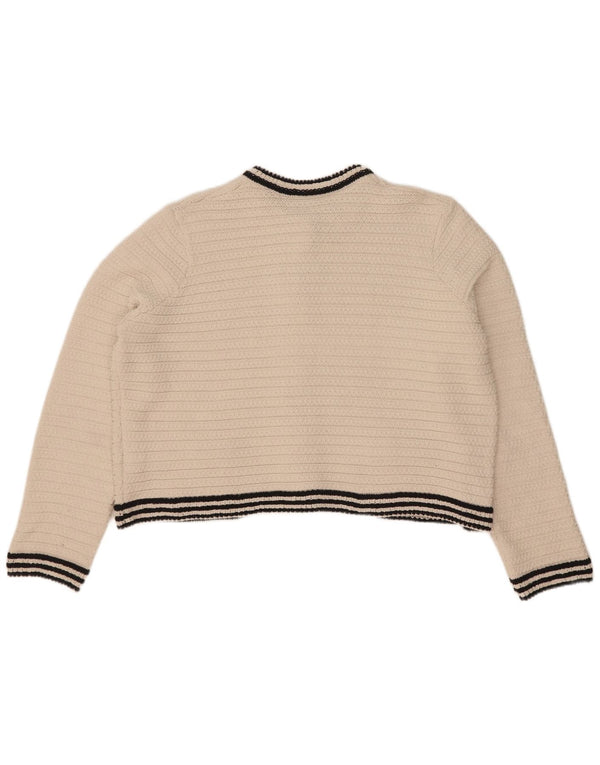 Marks & Spencer Pulover Crop Cardigan pentru Damă UK 16 Mare în dungi alb