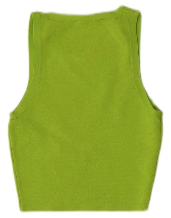 Top cu vestă pentru femei Zara UK 4 XS, verde, viscoză