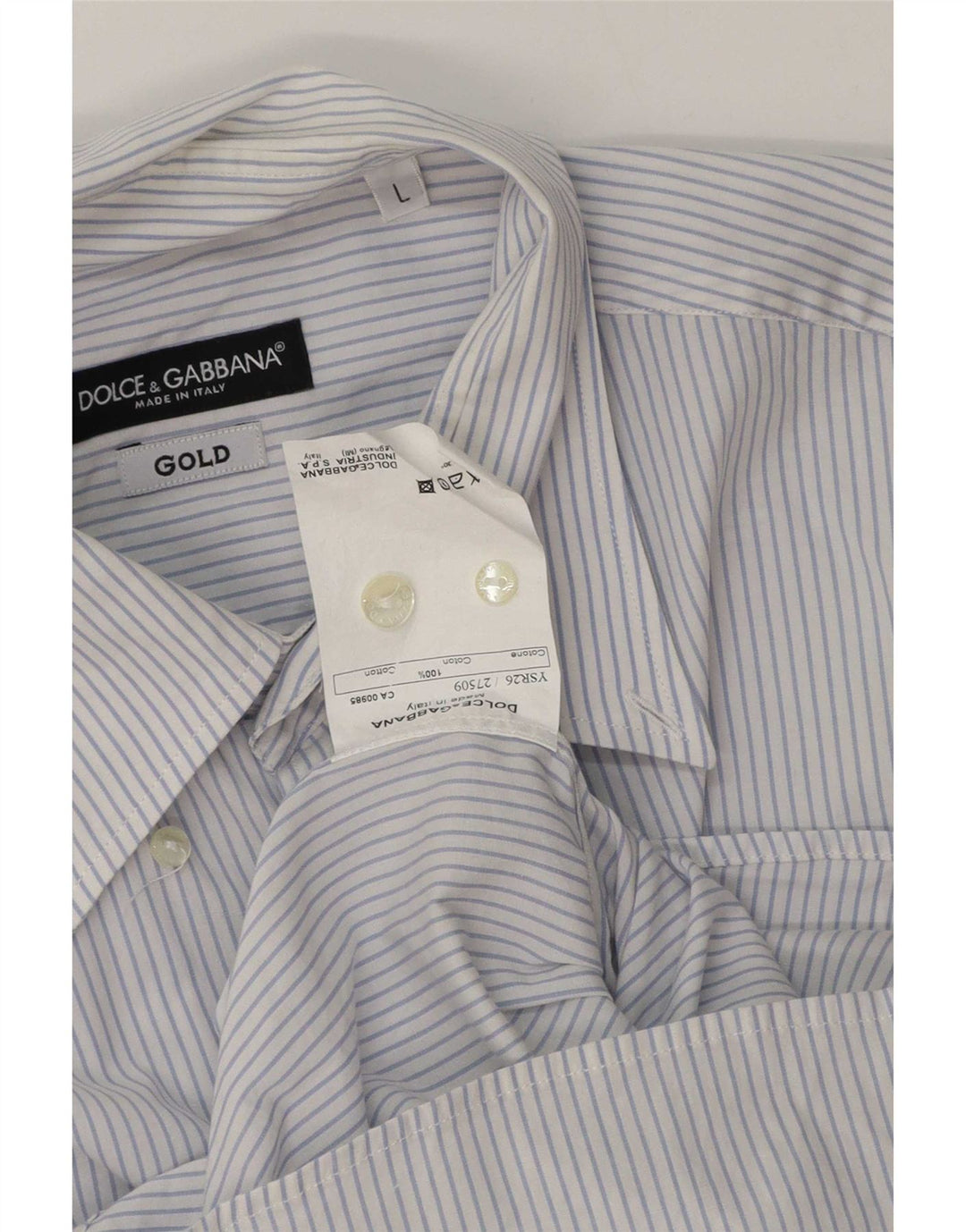 Cămașă pentru bărbați Dolce & Gabbana, mare, albastru, bumbac cu dungi