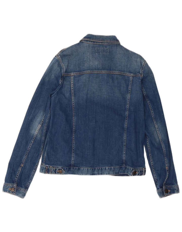 FAT FACE Womens Denim Jacket UK 10 Small Blue Cotton