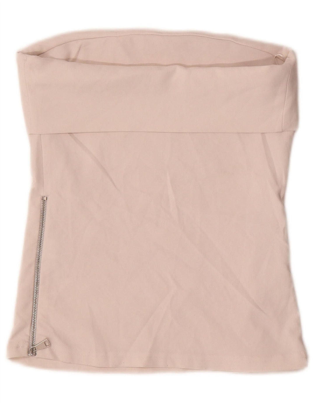 Top Crop fără bretele pentru femei Zara UK 12 Medium Bej Poliester