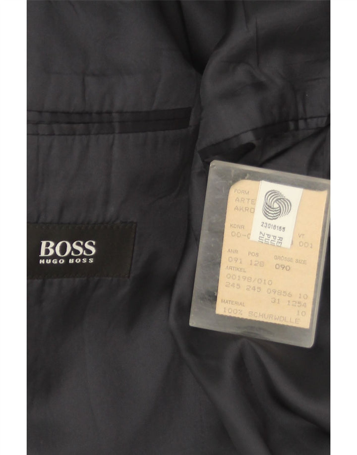 Jachetă blazer pentru bărbați Hugo Boss, cu 3 nasturi, UK 36, lână virgină, albastru marine mic