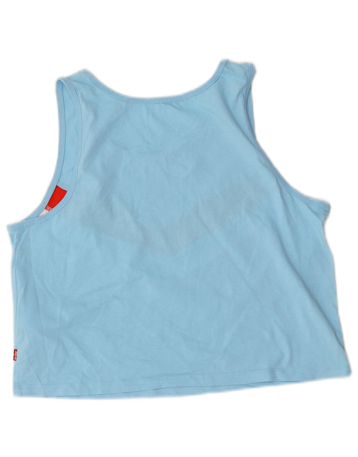 Top cu vestă crop Levi's pentru femei UK 10 mic, albastru, bumbac color bloc