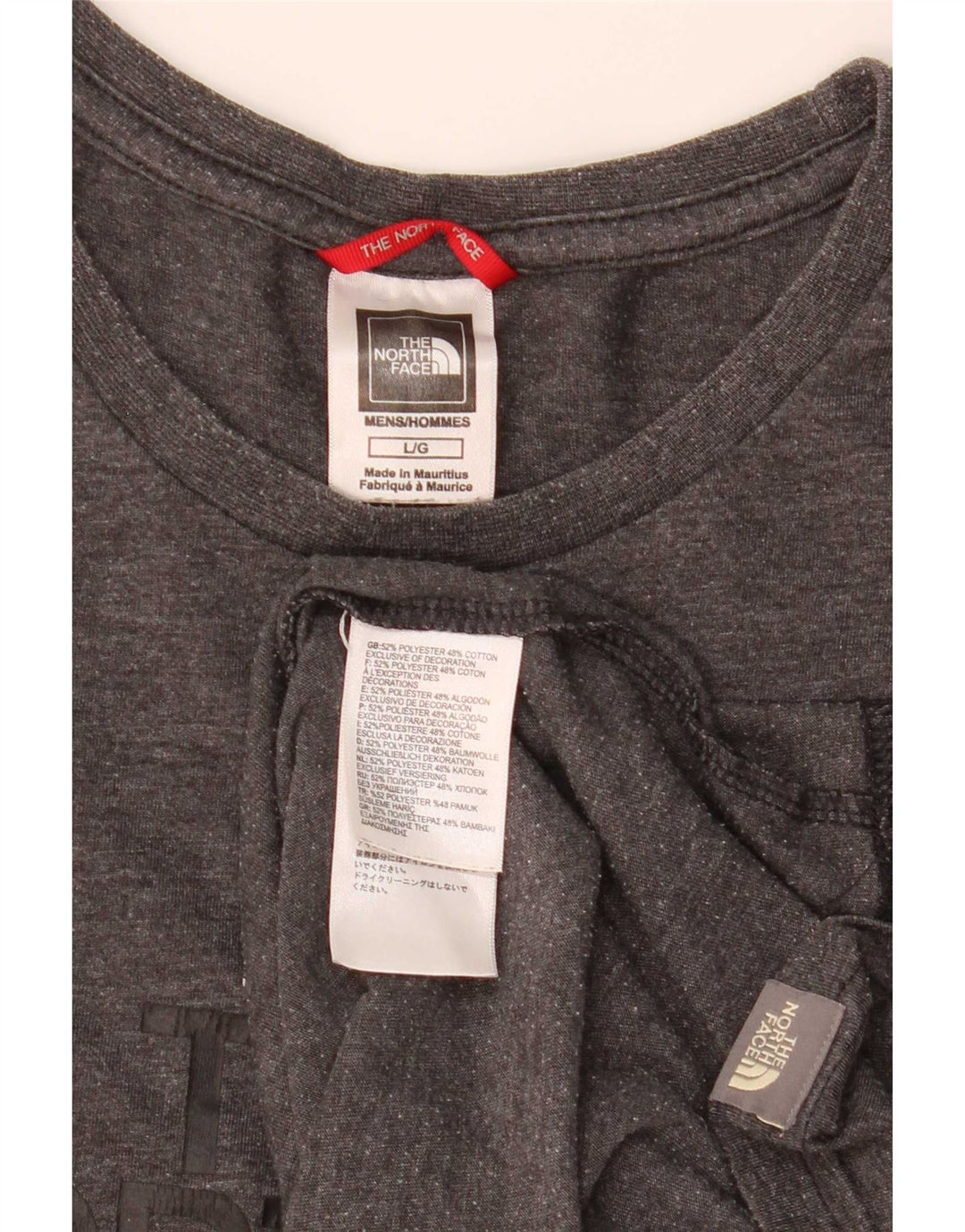 Tricou grafic pentru bărbați The North Face Top mare, gri, poliester pătat