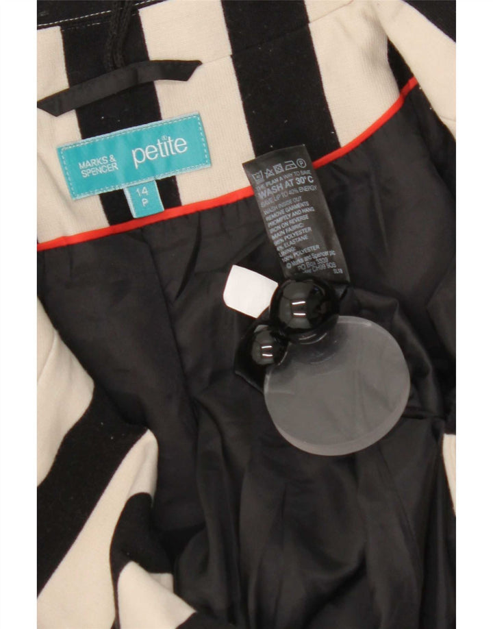 Jachetă Marks & Spencer pentru femei Crop Blazer UK 14 Medium Black Striped