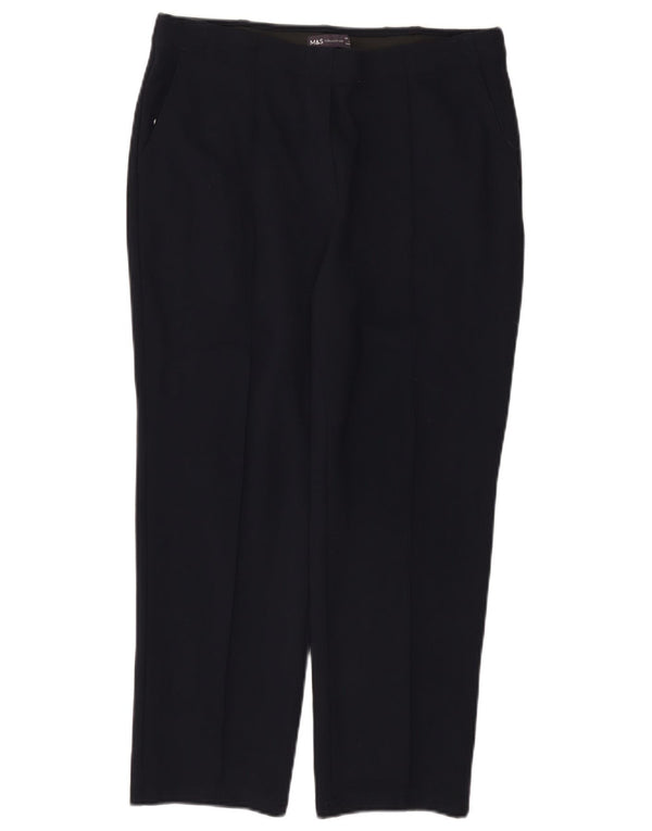 Pantaloni tăiați pentru femei Marks & Spencer UK 14 Large W34 L25 Bleumarin