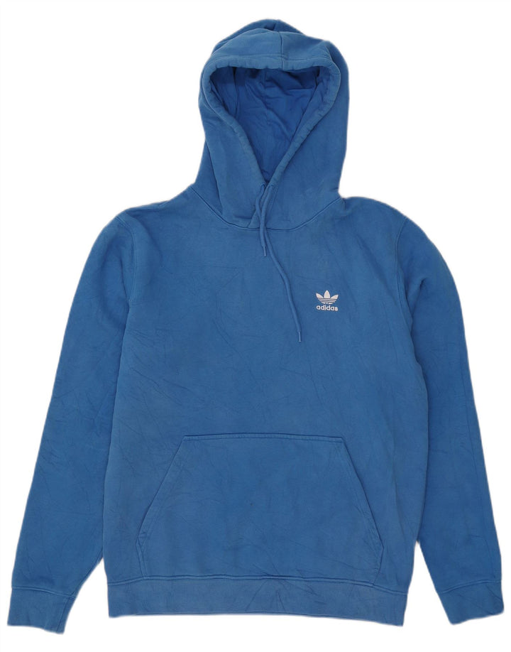 Pulover Adidas pentru bărbați, bumbac albastru mediu