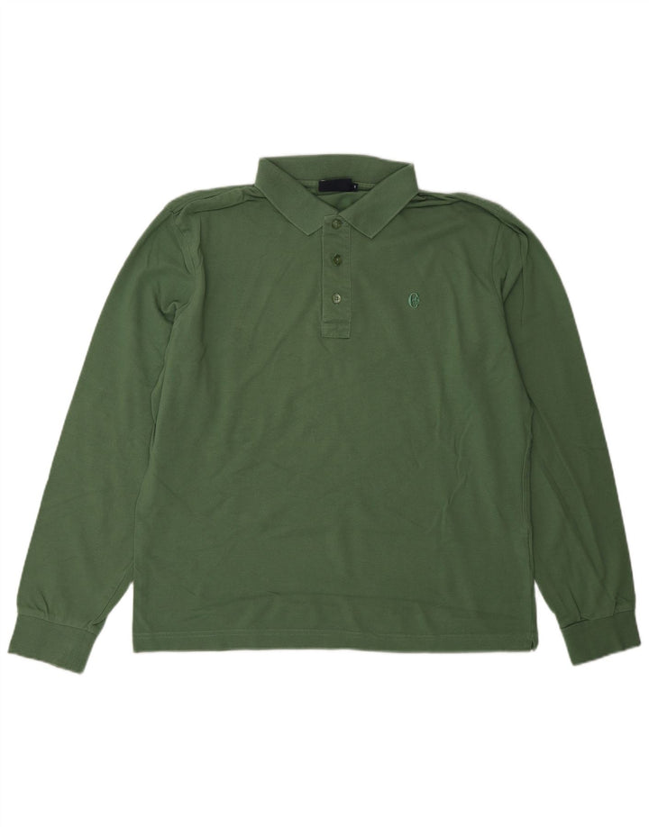 Tricou polo pentru bărbați CONTE OF FLORENCE, cu mânecă lungă, de culoare normală, verde mediu