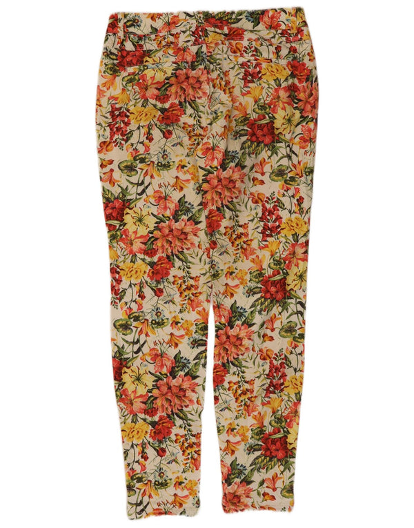 Pantaloni casual slim pentru femei Zara EU 38 Mici L28 L28 Multicolori Florali