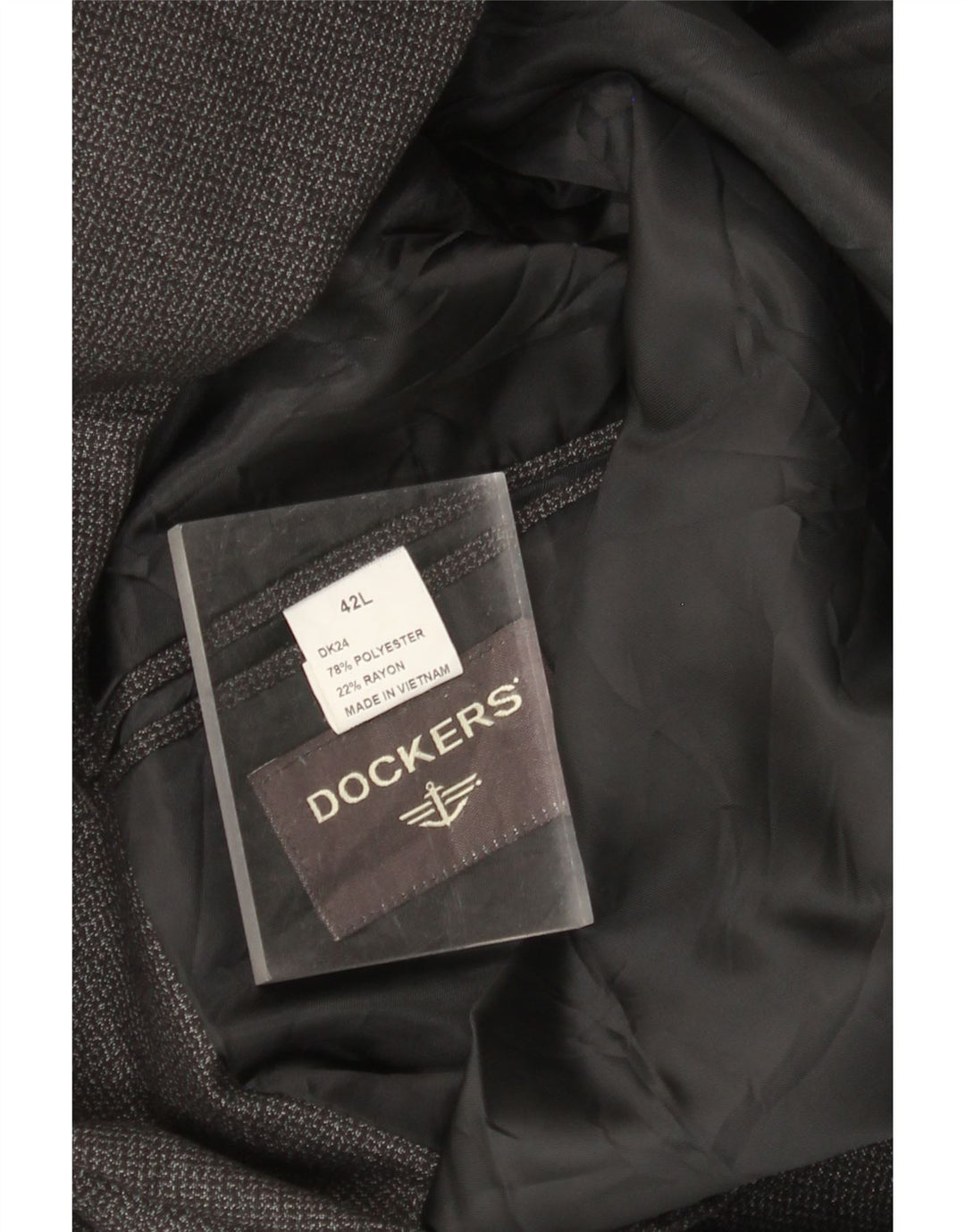 DOCKERS Jachetă pentru bărbați cu 2 nasturi, UK 42 XL, poliester gri
