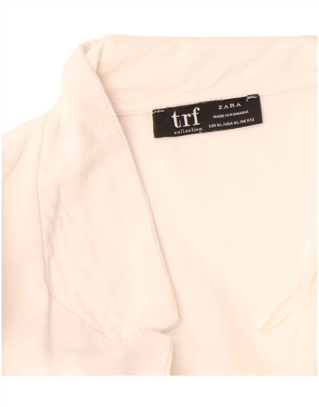 Cămașă supradimensionată cu mânecă scurtă pentru femei Zara UK 18 XL Alb