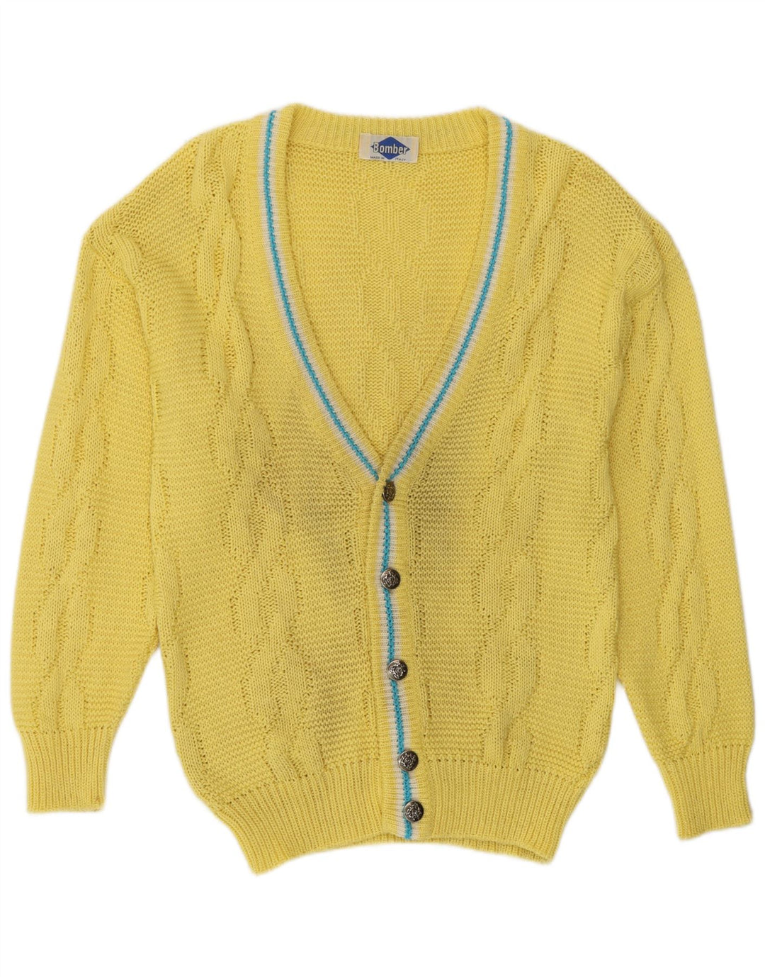 Cardigan Vintage pentru bărbați, galben mediu