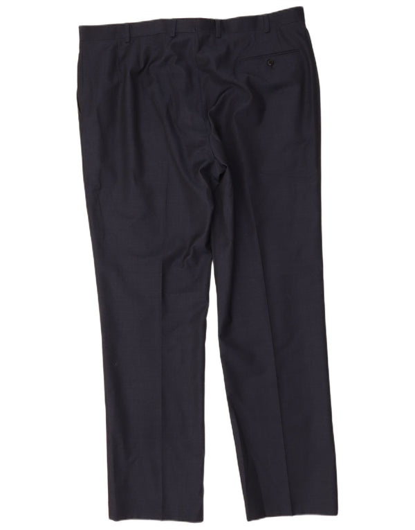 Pantaloni de costum drept bărbați Marks & Spencer Autograph W40 L33 bleumarin
