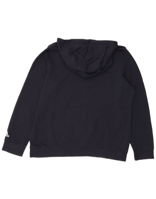 Pulover cu glugă cu grafic Adidas pentru femei UK 20/22 XL Bumbac bleumarin