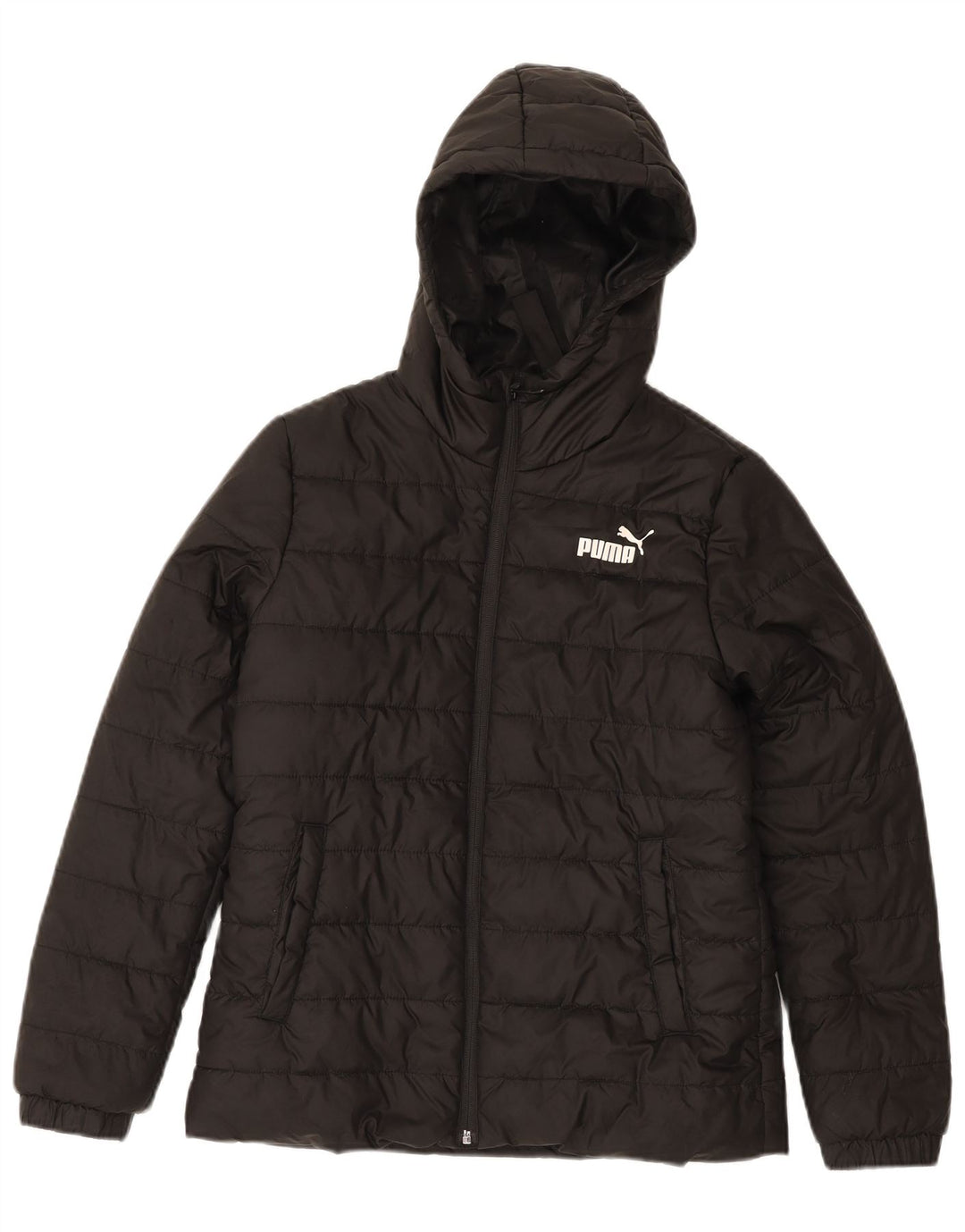 PUMA Womens Hooded Padded Jacket UK 10 Small Black Polyester