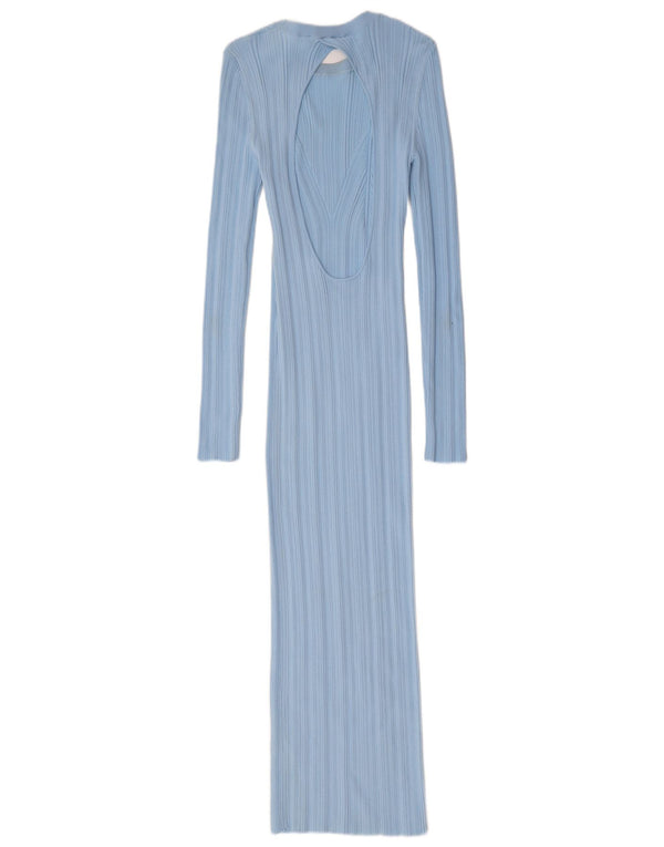 Rochie jumper Maxi cu maneci lungi pentru femei Zara UK 12 Nailon albastru mediu