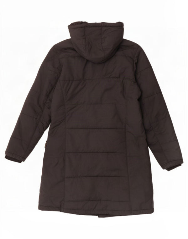 Jack Wolfskin Palton căptușit cu glugă pentru femei UK 16 Poliester negru mare