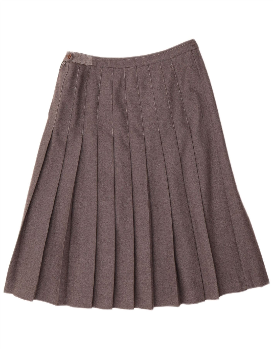 Fusta plisată Vintage pentru femei IT 44 Medium W28 Lână gri