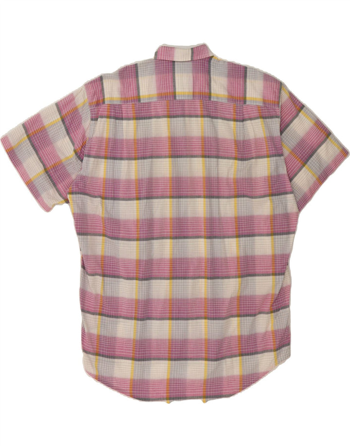 ELLESSE Mens Short Sleeve Shirt Large Pink Check Cotton Vintage Ellesse and Second-Hand Ellesse from Messina Hembry 