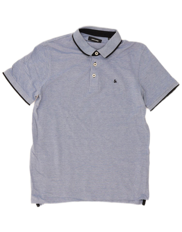 Tricou polo Jack & Jones pentru bărbați, mare, albastru, bumbac cu pete