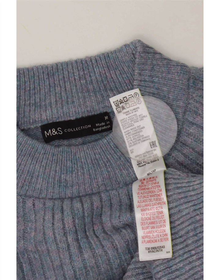 Pulover cu gât țestoasă pentru femei Marks & Spencer UK 14 Medium Blue Flecked