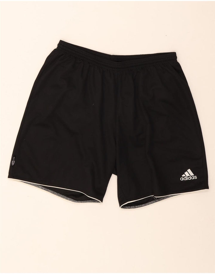 Pantaloni scurți sport adidas Climalite pentru bărbați, poliester cu dungi mari, negre
