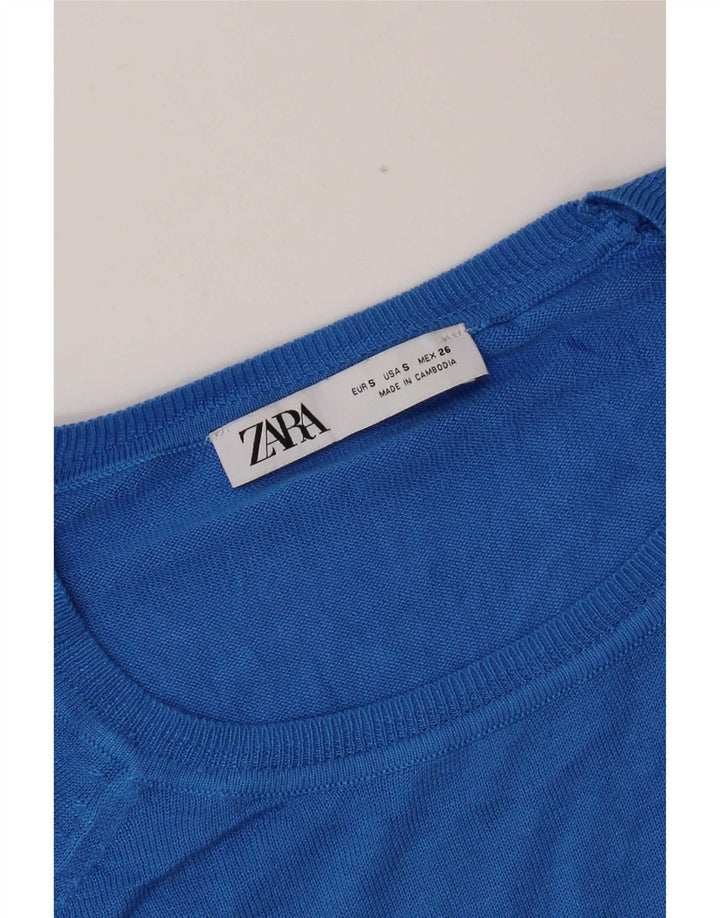 Pulover supradimensionat pentru femei Zara, cu gât de barcă, UK 10 Small Blue