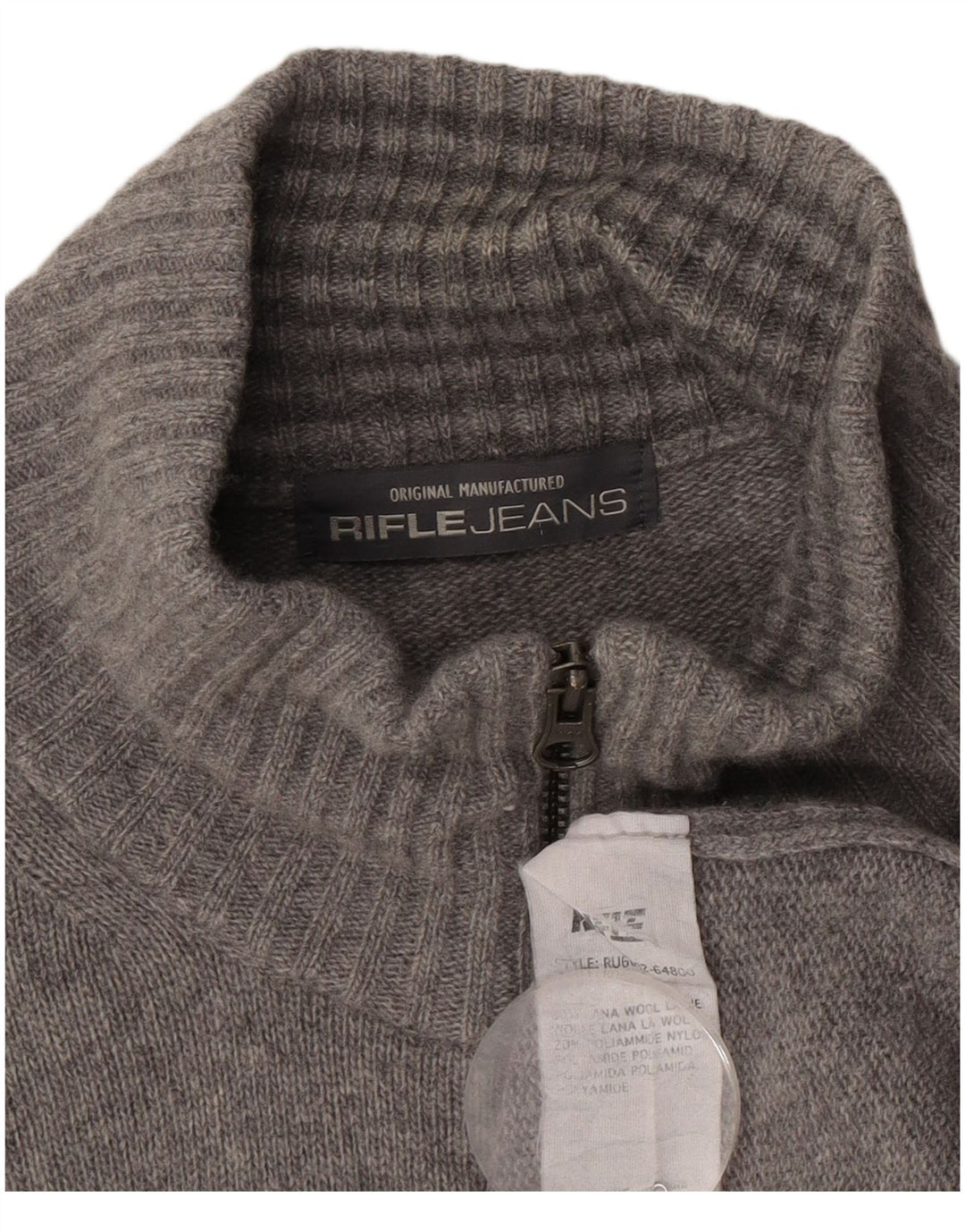 Pulover cardigan pentru bărbați Rifle 2XL Lână gri