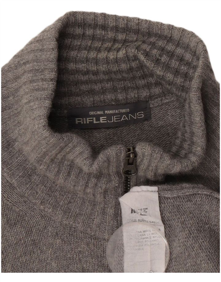Pulover cardigan pentru bărbați Rifle 2XL Lână gri
