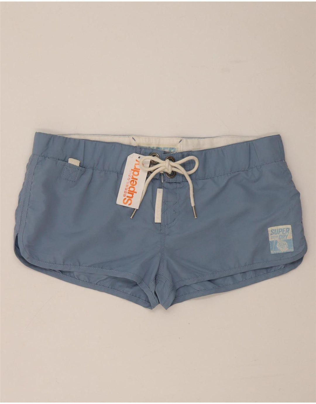 Pantaloni scurți de înot grafic Superdry pentru femei UK 16, mari, albastru, poliester