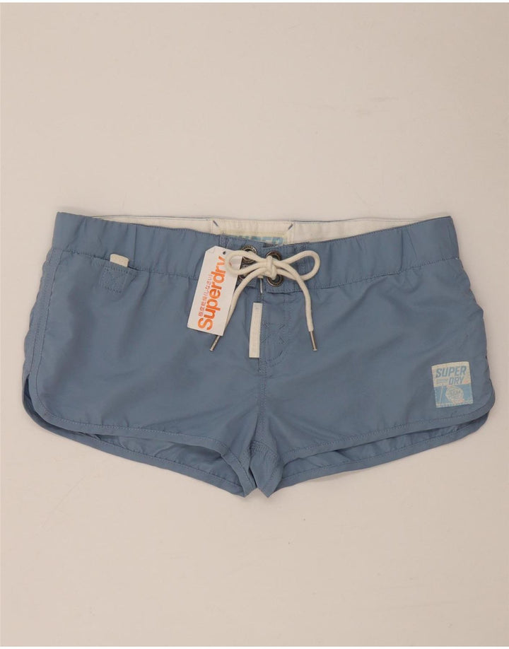 Pantaloni scurți de înot grafic Superdry pentru femei UK 16, mari, albastru, poliester