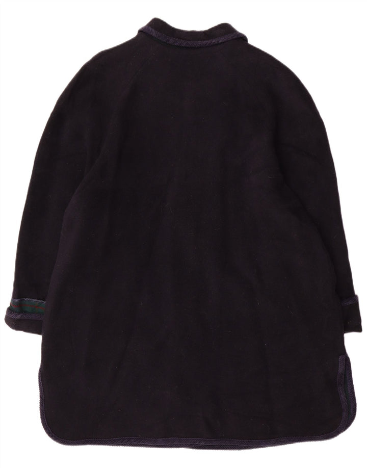 Pardesiu vintage pentru femei UK 20 2XL Lână bleumarin