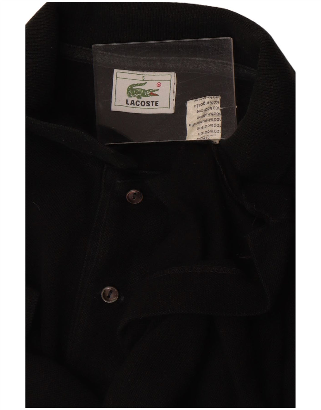 Tricou polo Lacoste pentru bărbați, mărimea 5, mare, negru, bumbac