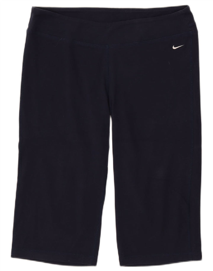 Pantaloni scurți sport NIKE Dri Fit Graphic Bermuda pentru femei UK 16, mari, bleumarin