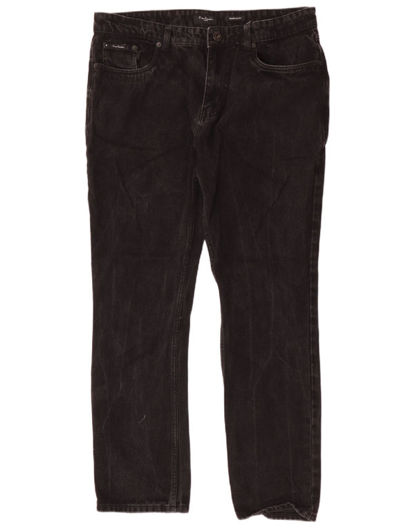 Jeans drepte pentru bărbați Pierre Cardin, cu ajustare normală, W36 L30, bumbac negru