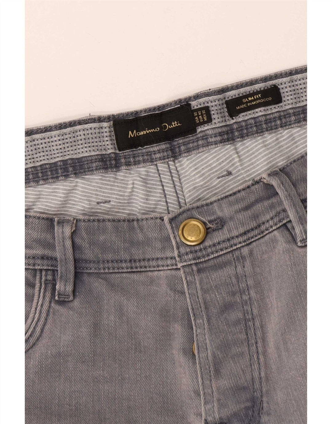 Blugi subțiri Massimo Dutti pentru bărbați EU 42 Large W32 L29 Gri