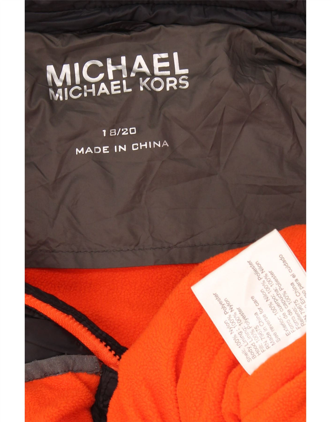 Jachetă căptușită cu glugă MICHAEL KORS pentru băieți 15-16 ani, gri, nailon color bloc