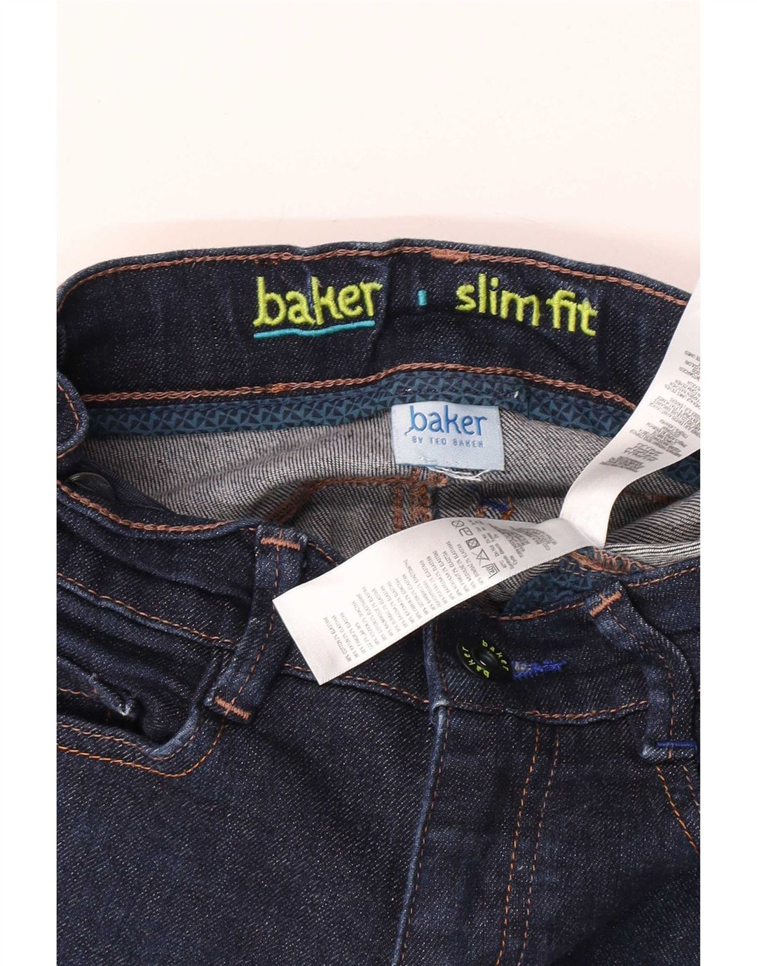 Blugi subțiri pentru băieți Ted Baker 5-6 ani W20 L20 bleumarin bumbac
