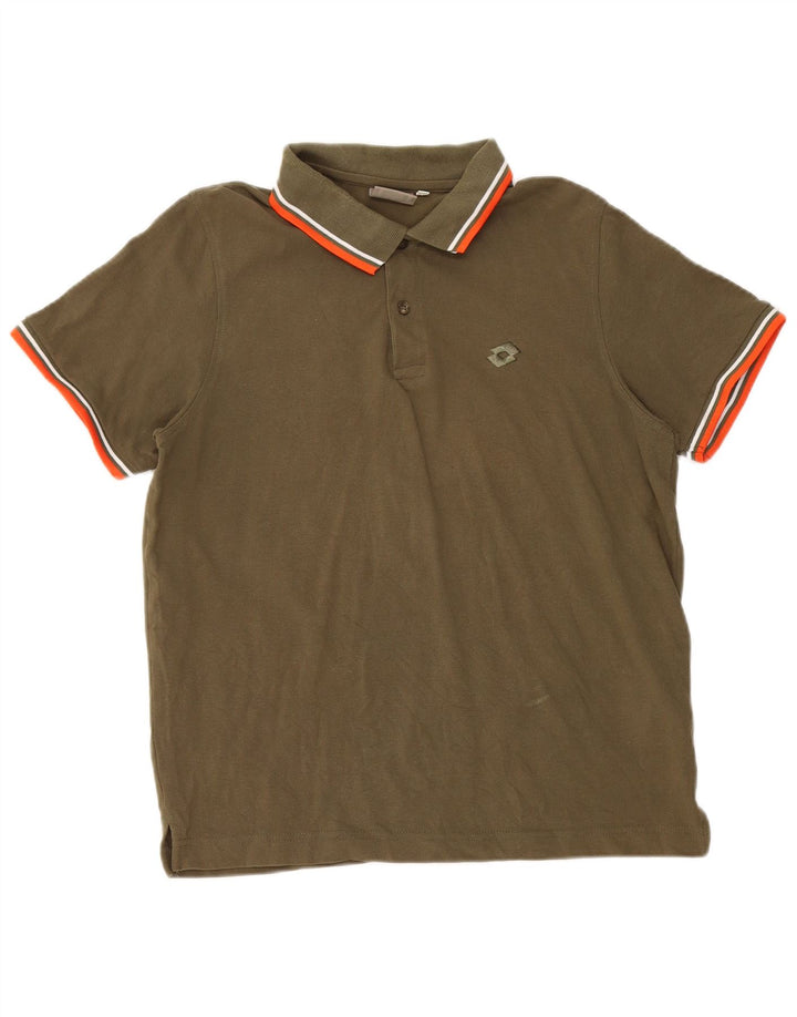 Tricou polo pentru bărbați Lotto Bumbac kaki mic