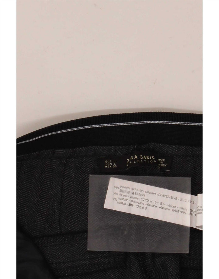 Pantaloni chino subțiri pentru femei Zara L30 L28, poliester negru