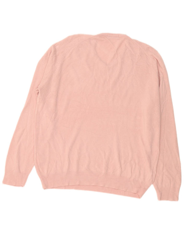 Pulover pentru bărbați Marks & Spencer, cu decolteu în V, XL, roz acrilic