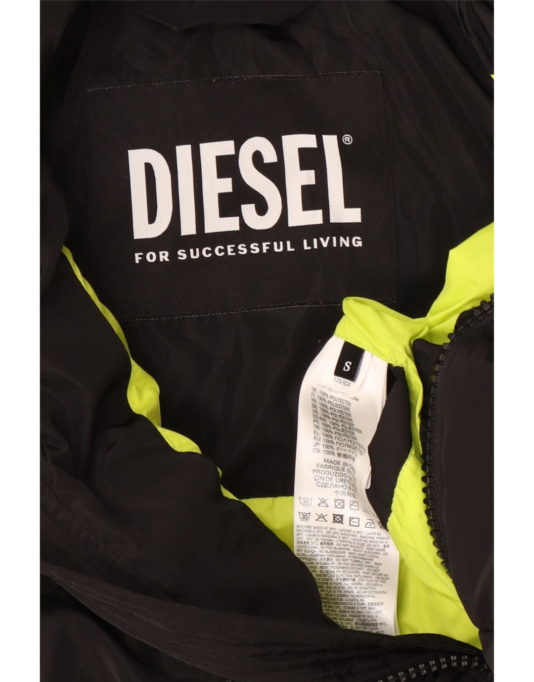 Jachetă căptușită pentru bărbați Diesel UK 36 Small Black