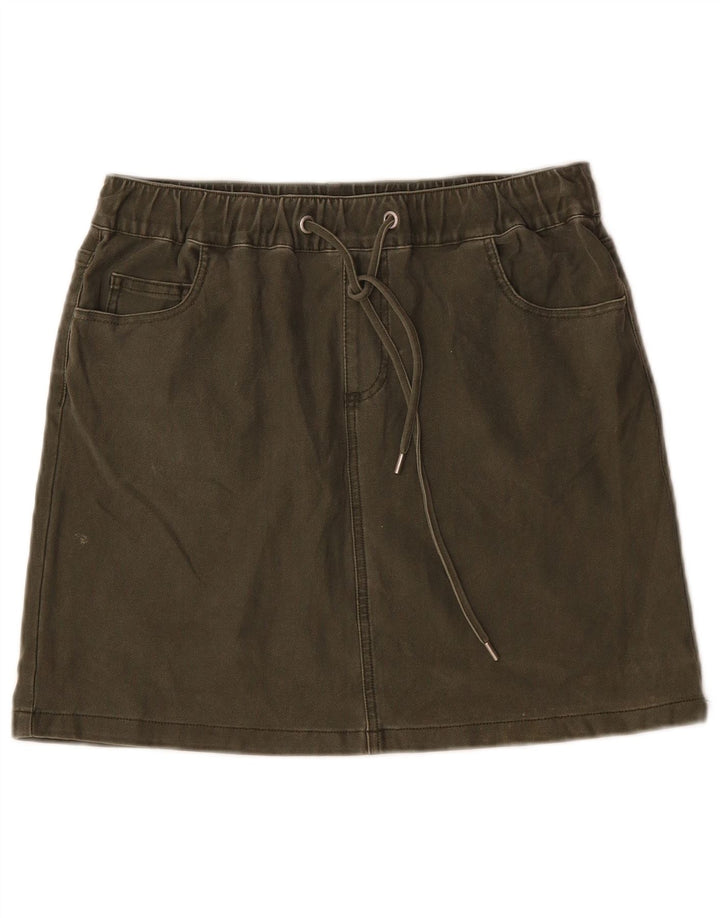 Fusta mini pentru femei French Connection W30 bumbac kaki mediu