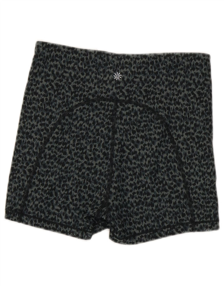 Pantaloni scurti sport pentru femei Athleta UK 8, gri mic, poliester cu imprimeu animal