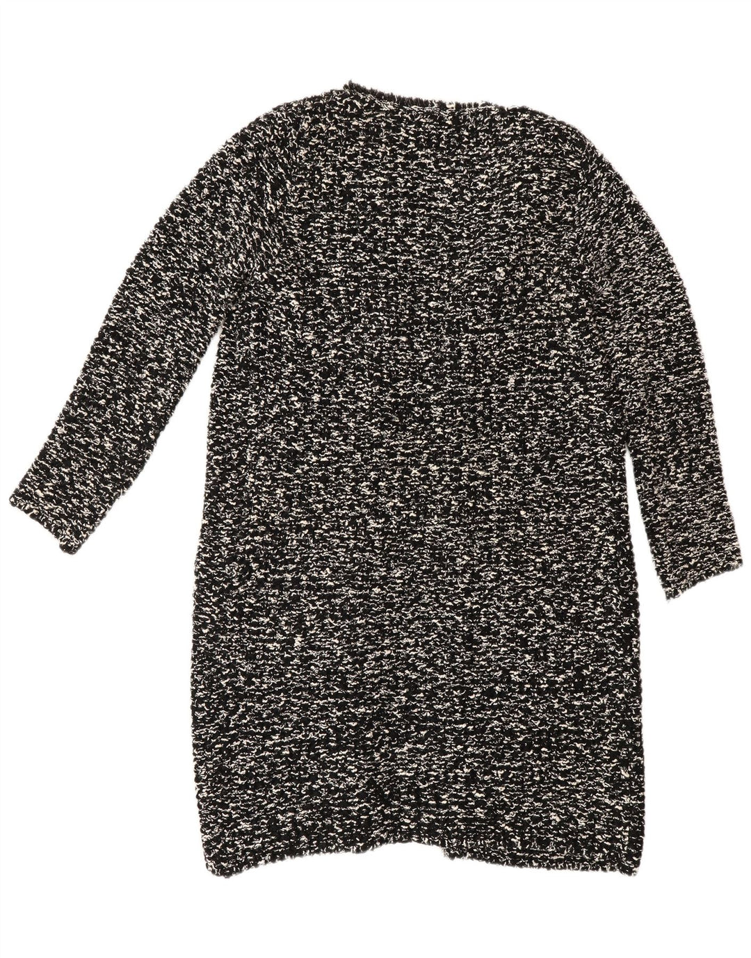 Pulover cardigan cu paragate Zara pentru femei UK 14 Medium Black Flecked