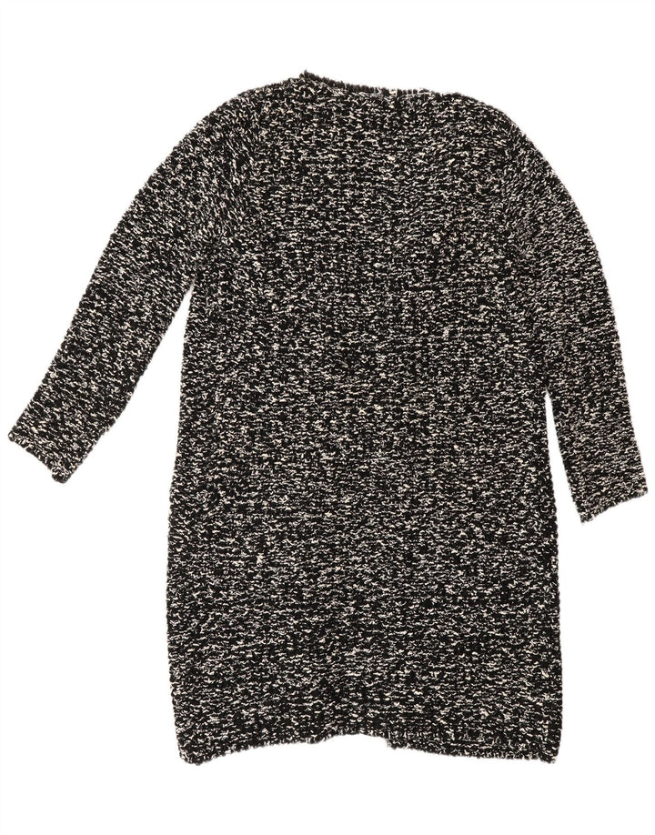Pulover cardigan cu paragate Zara pentru femei UK 14 Medium Black Flecked