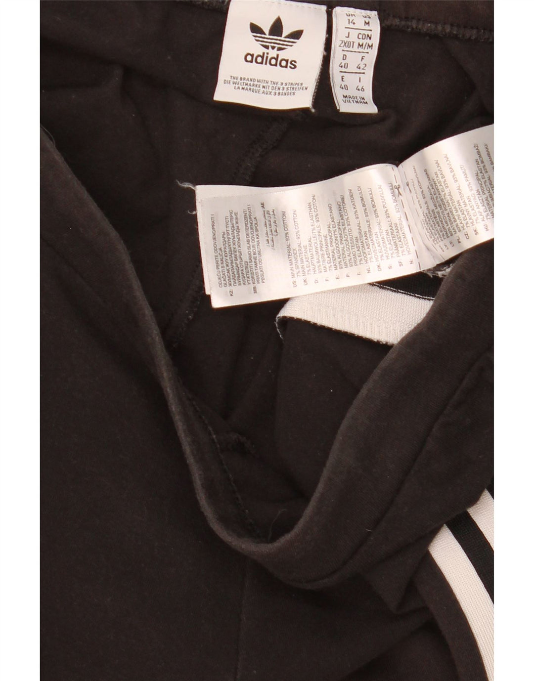 Leggings pentru femei Adidas UK 14, bumbac mediu negru