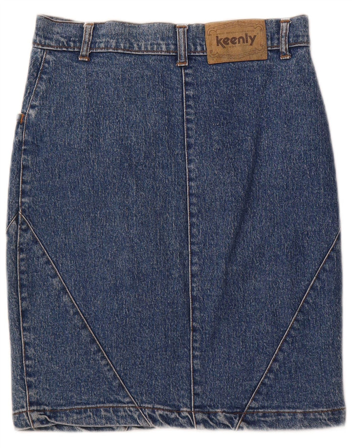 Fusta de blugi vintage pentru femei W28 bumbac albastru mediu