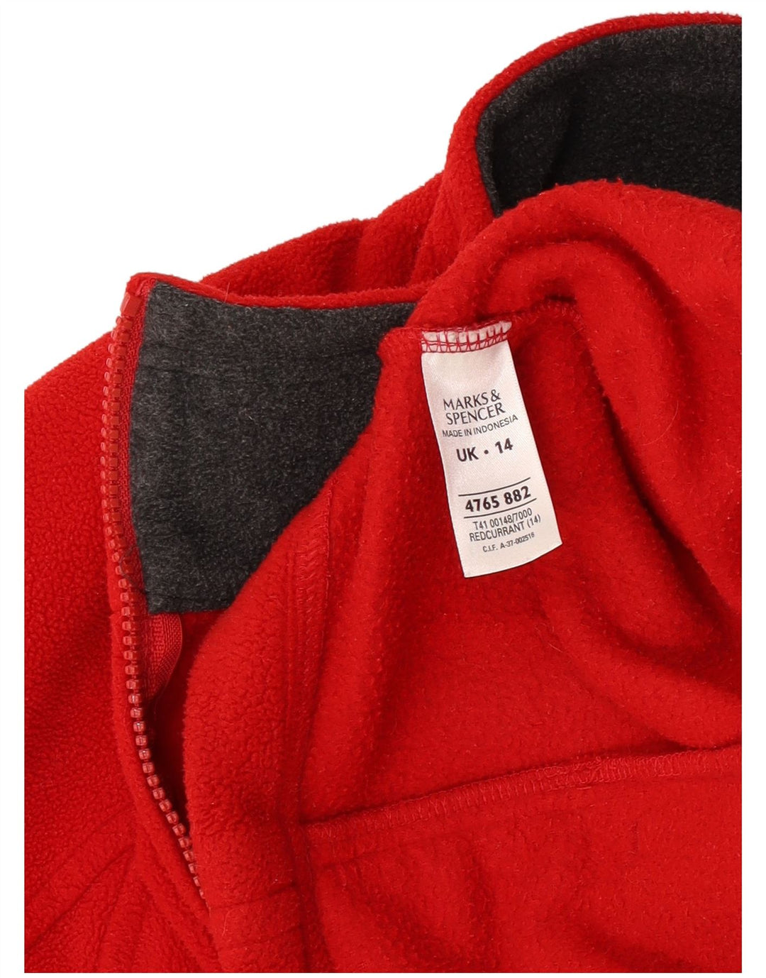 Jachetă fleece pentru femei Marks & Spencer UK 14 Poliester roșu mare