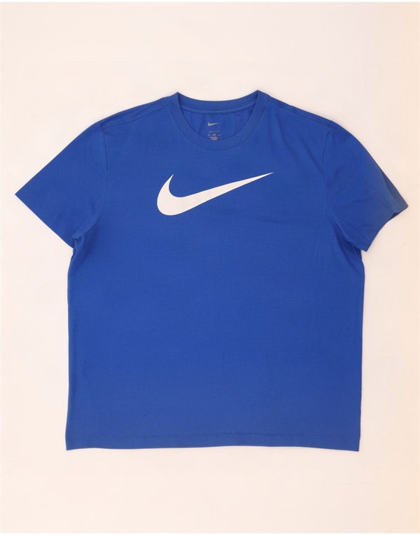 Tricou grafic Nike Dri Fit pentru bărbați Top 2XL, poliester albastru